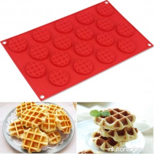 ZJCilected 18-Cavity Non-Stick Silicone Mini Round Waffle Cookie Chocolate Candy and Ice Mold - B01HNLWEY8